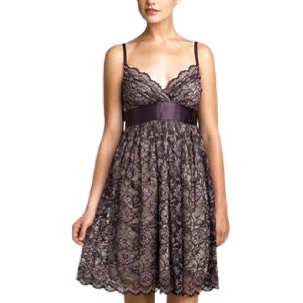 NECESSARY OBJECTS: satin lace overlay dress